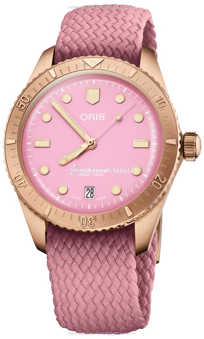01 733 7771 3158-07 3 19 04BRS Lipstick Pink Oris Divers Sixty Five 38mm Midsize Watch 01 733 7771 3158-07 3 19 04BRS Lipstick Pink Oris Divers Sixty Five 38mm Midsize Watch