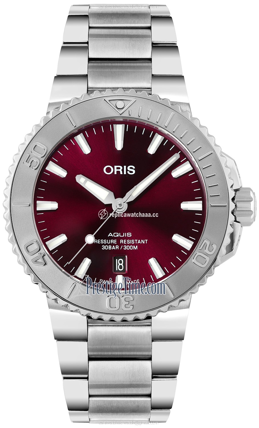 01 733 7766 4158-07 8 22 05PEB Cherry Oris Aquis Date 41.5mm Mens Watch 01 733 7766 4158-07 8 22 05PEB Cherry Oris Aquis Date 41.5mm Mens Watch