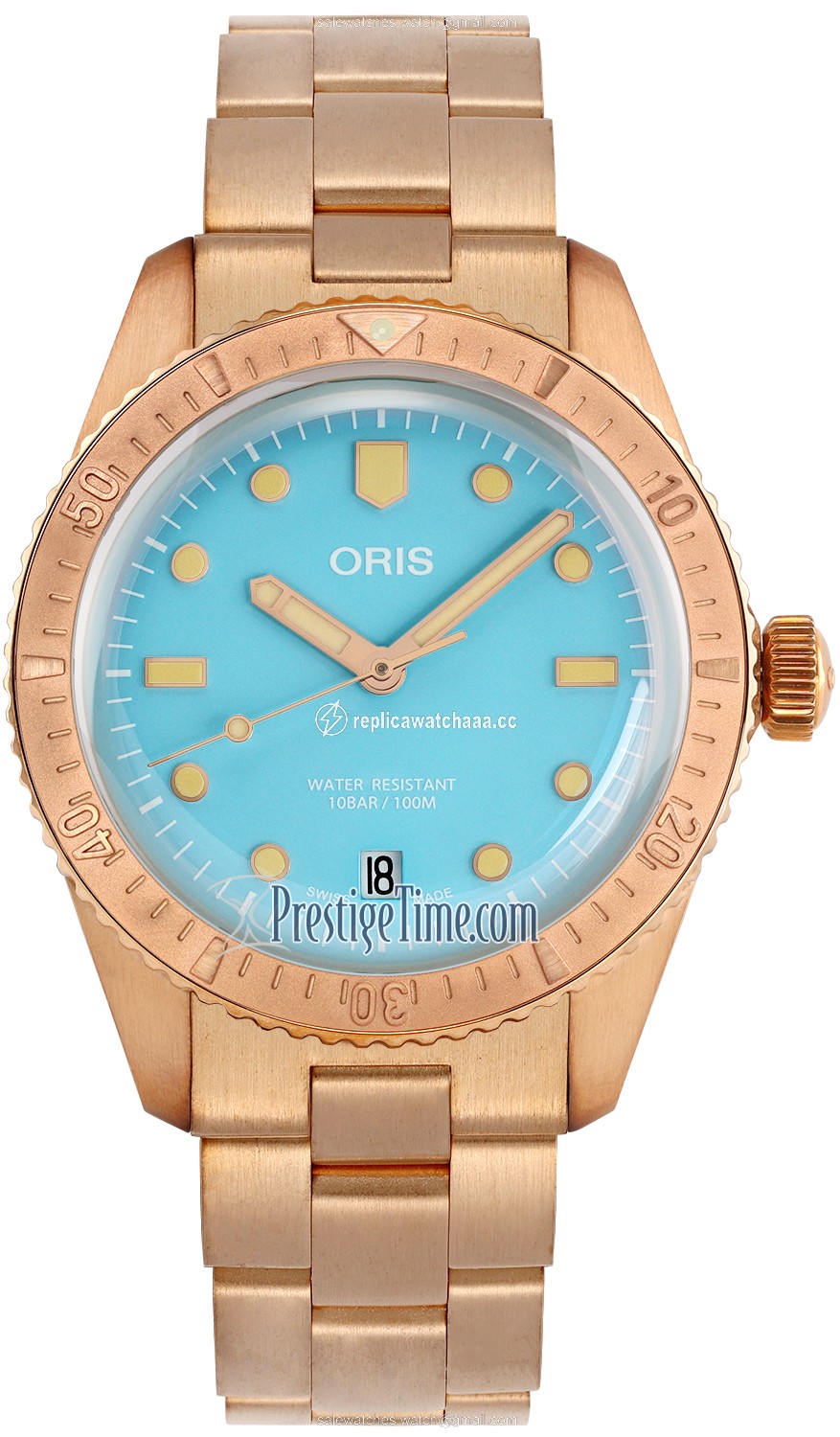 01 733 7771 3155-07 8 19 15 Cotton Candy Blue Oris Divers Sixty Five 38mm Midsize Watch 01 733 7771 3155-07 8 19 15 Cotton Candy Blue Oris Divers Sixty Five 38mm Midsize Watch