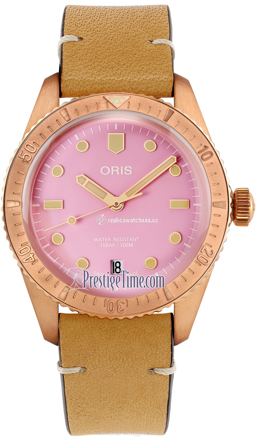 01 733 7771 3158-07 5 19 04BR Cotton Candy Pink Oris Divers Sixty Five 38mm Midsize Watch 01 733 7771 3158-07 5 19 04BR Cotton Candy Pink Oris Divers Sixty Five 38mm Midsize Watch