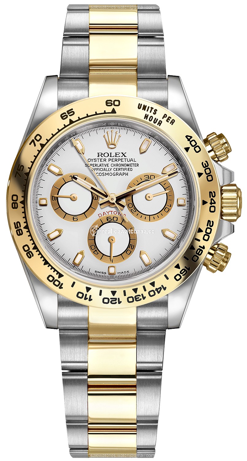 116503 White Index Oyster Rolex Cosmograph Daytona Steel and Gold Mens Watch 116503 White Index Oyster Rolex Cosmograph Daytona Steel and Gold Mens Watch
