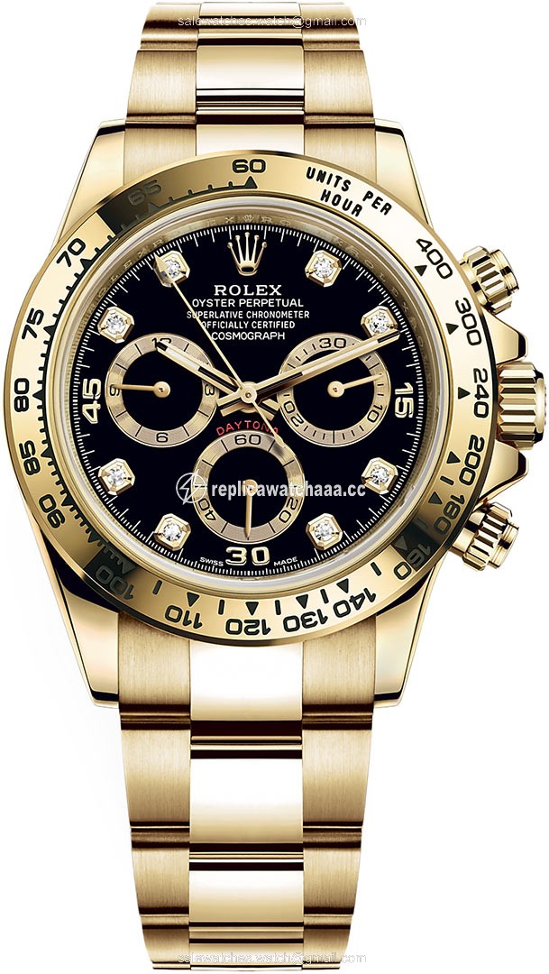 116508 Black Diamond Rolex Cosmograph Daytona Yellow Gold Mens Watch 116508 Black Diamond Rolex Cosmograph Daytona Yellow Gold Mens Watch