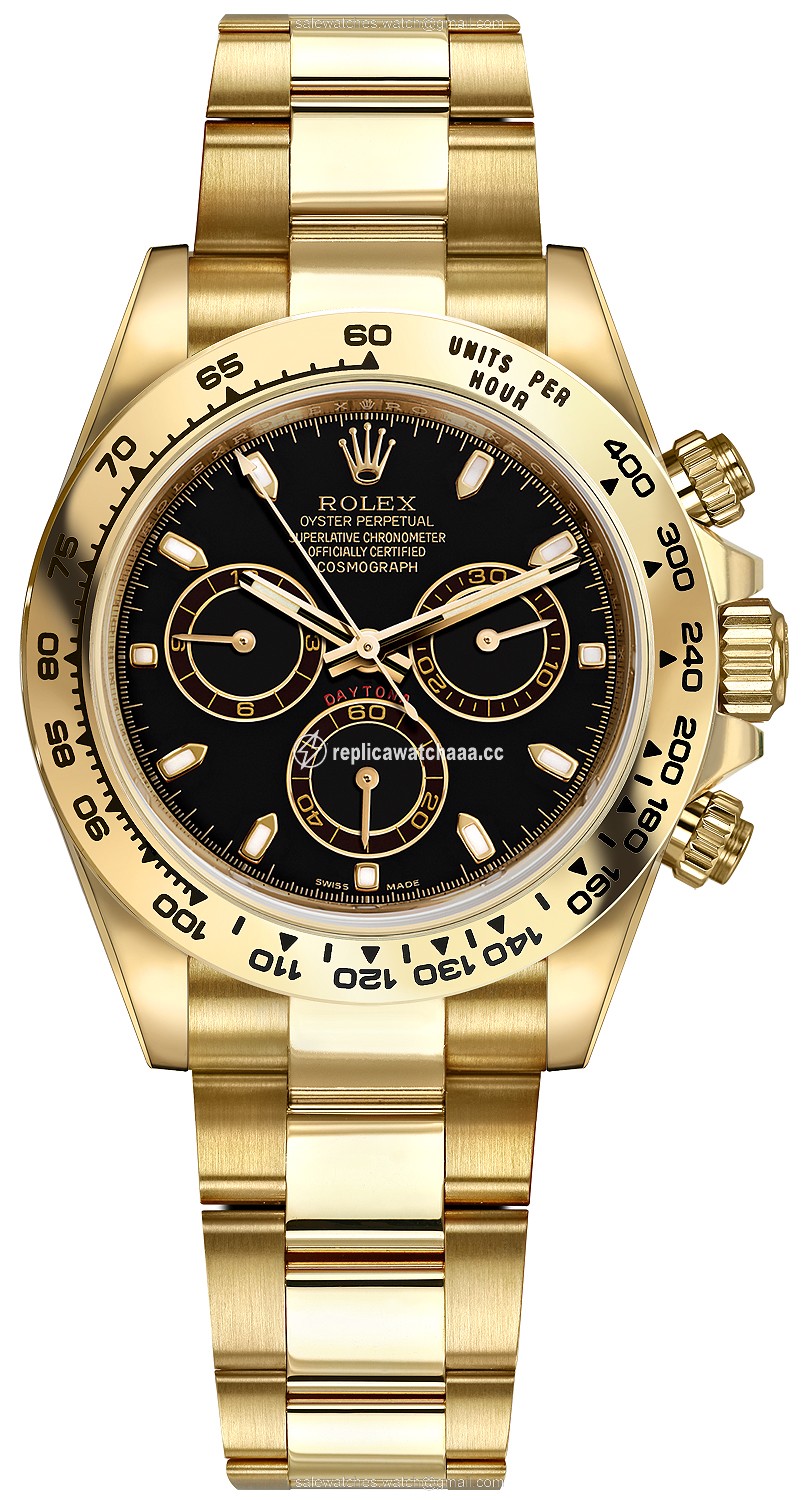 116508 Black Index Oyster Rolex Cosmograph Daytona Yellow Gold Mens Watch 116508 Black Index Oyster Rolex Cosmograph Daytona Yellow Gold Mens Watch