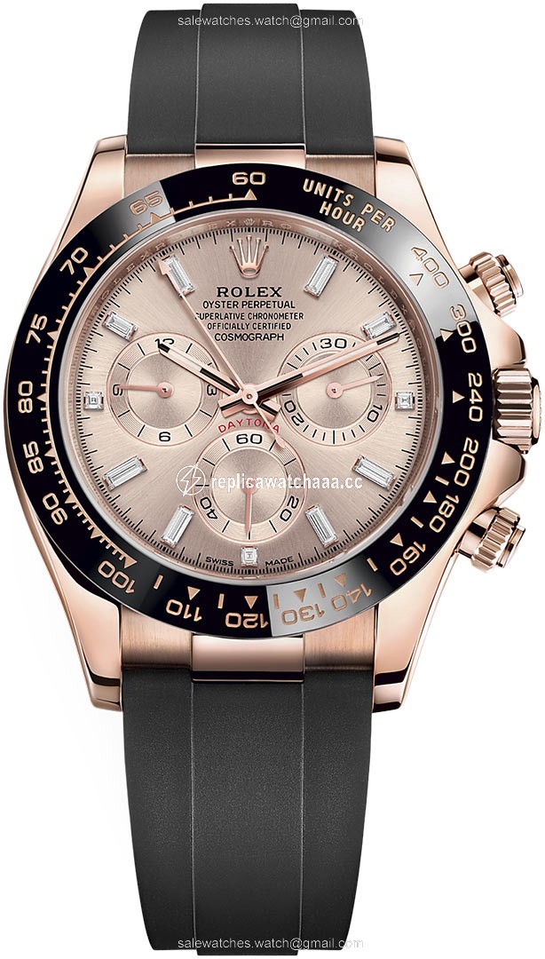 116515LN Sundust Baguette Oysterflex Rolex Cosmograph Daytona Everose Gold Mens Watch 116515LN Sundust Baguette Oysterflex Rolex Cosmograph Daytona Everose Gold Mens Watch