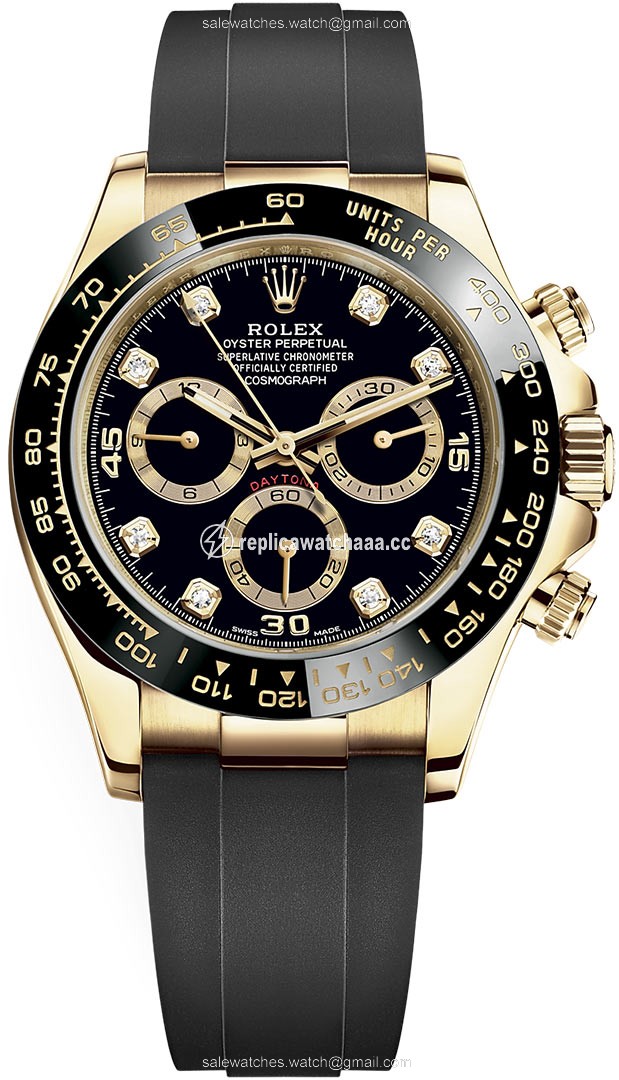116518LN Black Diamond Oysterflex Rolex Cosmograph Daytona Yellow Gold Mens Watch 116518LN Black Diamond Oysterflex Rolex Cosmograph Daytona Yellow Gold Mens Watch