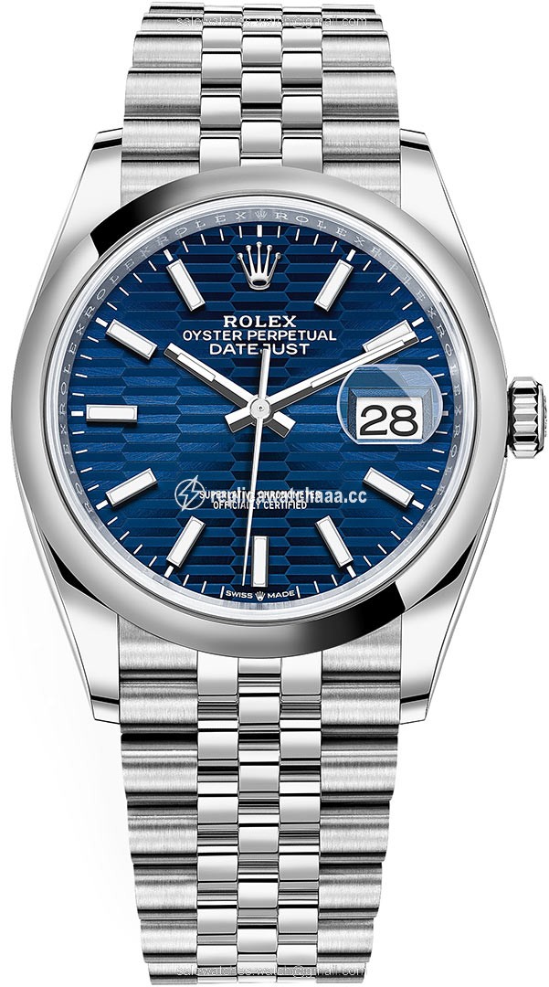 126200 Bright Blue Fluted Jubilee Rolex Datejust 36mm Stainless Steel Midsize Watch 126200 Bright Blue Fluted Jubilee Rolex Datejust 36mm Stainless Steel Midsize Watch
