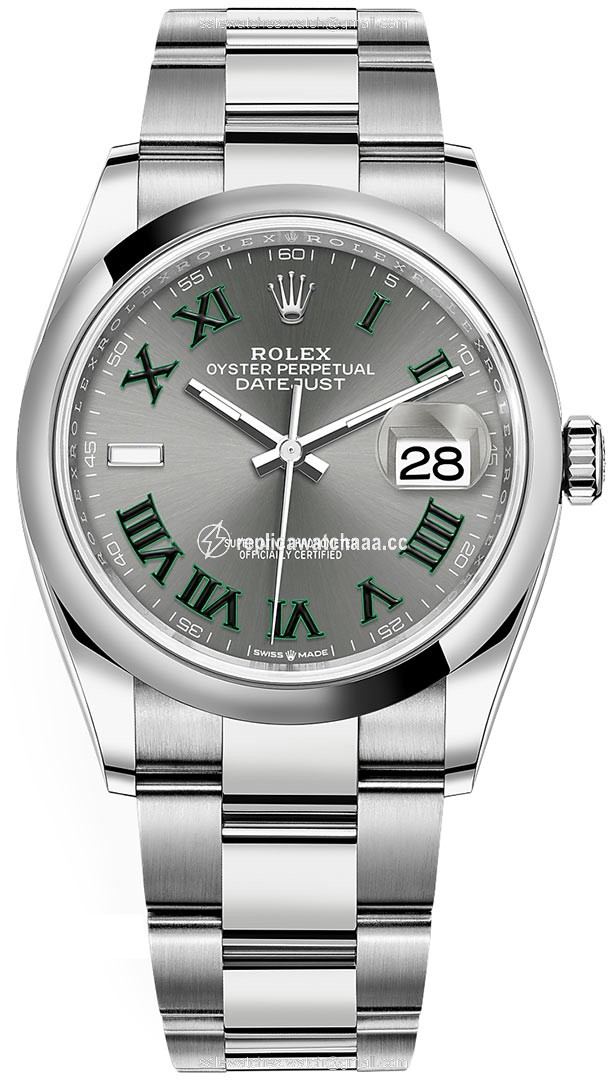 126200 Slate Roman Oyster Wimbledon Rolex Datejust 36mm Stainless Steel Midsize Watch 126200 Slate Roman Oyster Wimbledon Rolex Datejust 36mm Stainless Steel Midsize Watch