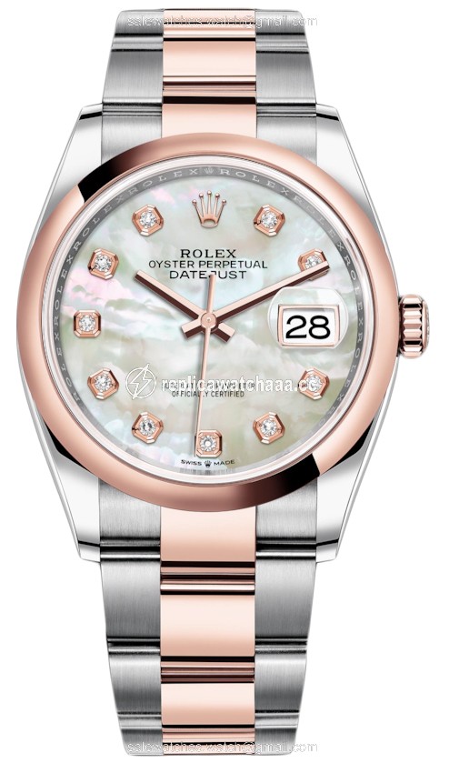 126201 MOP Diamond Oyster Rolex Datejust 36mm Stainless Steel and Rose Gold Ladies Watch 126201 MOP Diamond Oyster Rolex Datejust 36mm Stainless Steel and Rose Gold Ladies Watch