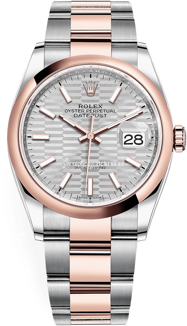 126201 Silver Fluted Oyster Rolex Datejust 36mm Stainless Steel and Rose Gold Ladies Watch 126201 Silver Fluted Oyster Rolex Datejust 36mm Stainless Steel and Rose Gold Ladies Watch