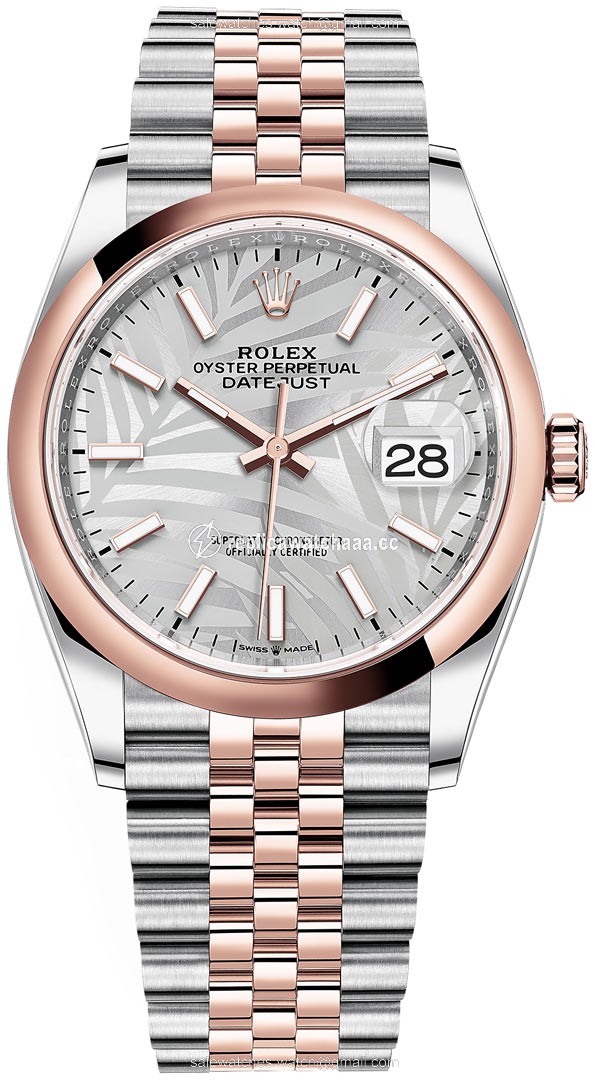 126201 Silver Palm Jubilee Rolex Datejust 36mm Stainless Steel and Rose Gold Ladies Watch 126201 Silver Palm Jubilee Rolex Datejust 36mm Stainless Steel and Rose Gold Ladies Watch