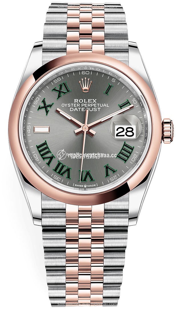 126201 Slate Roman Jubilee Wimbledon Rolex Datejust 36mm Stainless Steel and Rose Gold Ladies Watch 126201 Slate Roman Jubilee Wimbledon Rolex Datejust 36mm Stainless Steel and Rose Gold Ladies Watch