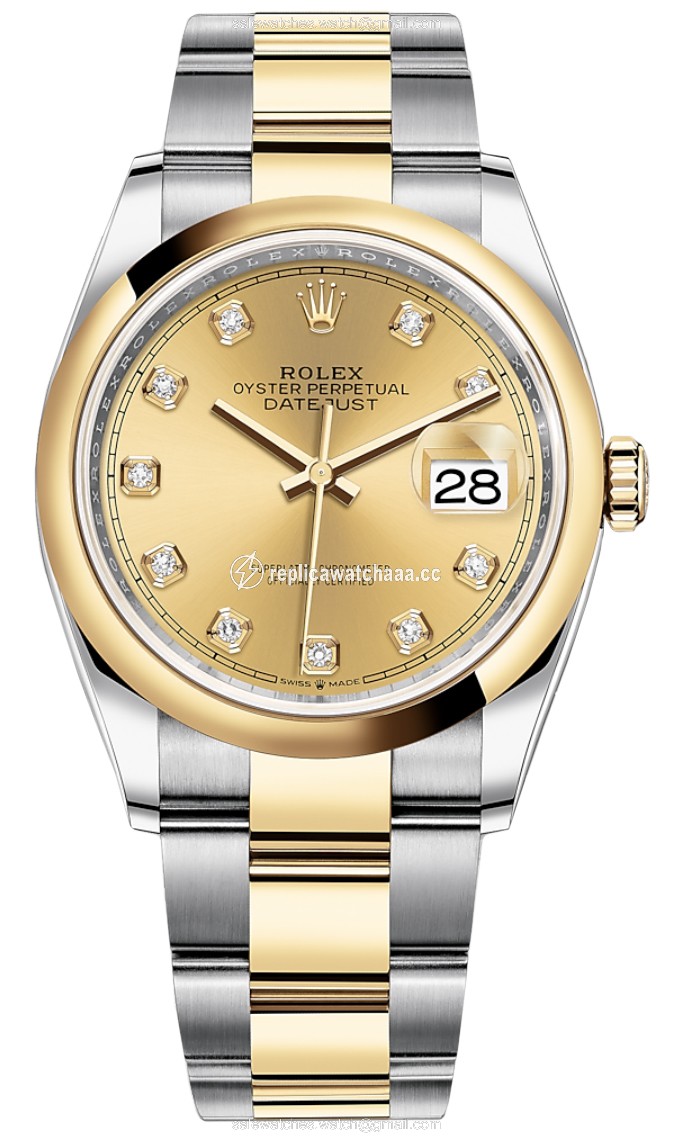 126203 Champagne Diamond Oyster Rolex Datejust 36mm Stainless Steel and Yellow Gold Ladies Watch 126203 Champagne Diamond Oyster Rolex Datejust 36mm Stainless Steel and Yellow Gold Ladies Watch