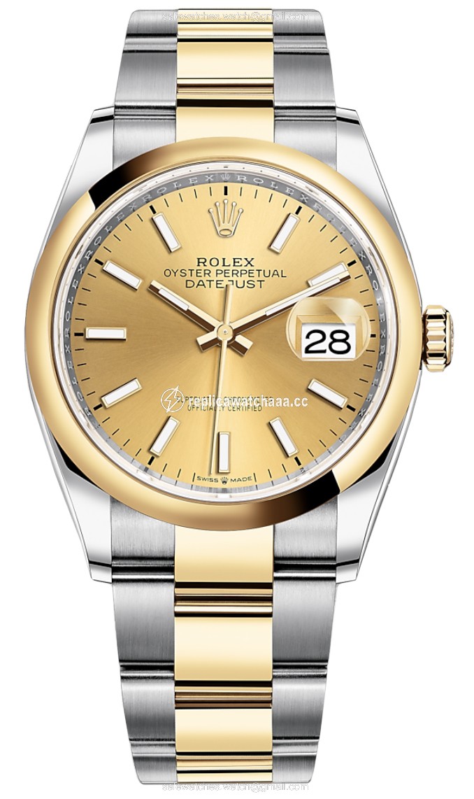 126203 Champagne Index Oyster Rolex Datejust 36mm Stainless Steel and Yellow Gold Ladies Watch 126203 Champagne Index Oyster Rolex Datejust 36mm Stainless Steel and Yellow Gold Ladies Watch