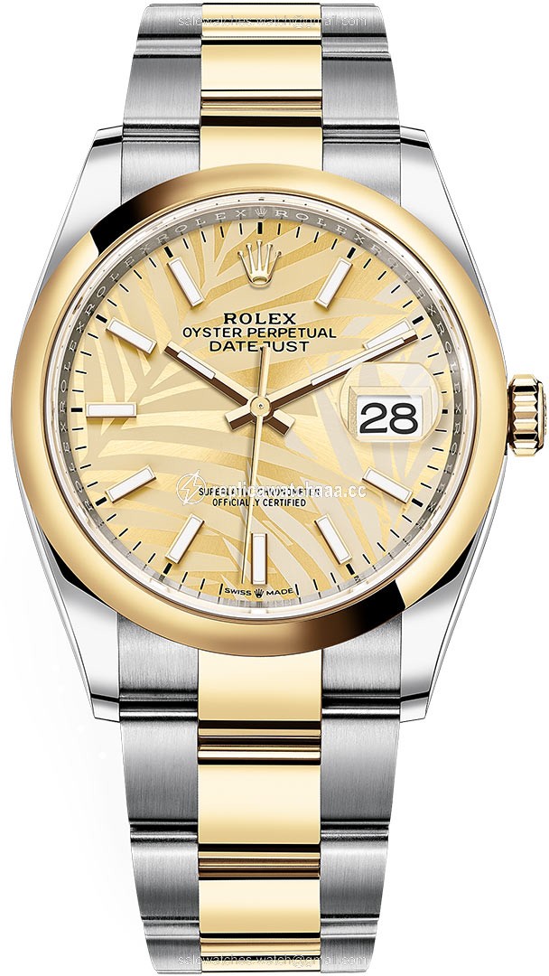 126203 Golden Palm Oyster Rolex Datejust 36mm Stainless Steel and Yellow Gold Ladies Watch 126203 Golden Palm Oyster Rolex Datejust 36mm Stainless Steel and Yellow Gold Ladies Watch