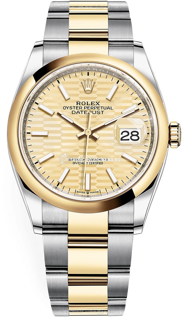 126203 Golden Fluted Oyster Rolex Datejust 36mm Stainless Steel and Yellow Gold Ladies Watch 126203 Golden Fluted Oyster Rolex Datejust 36mm Stainless Steel and Yellow Gold Ladies Watch