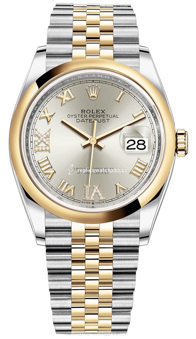126203 Silver VI IX Roman Jubilee Rolex Datejust 36mm Stainless Steel and Yellow Gold Ladies Watch 126203 Silver VI IX Roman Jubilee Rolex Datejust 36mm Stainless Steel and Yellow Gold Ladies Watch