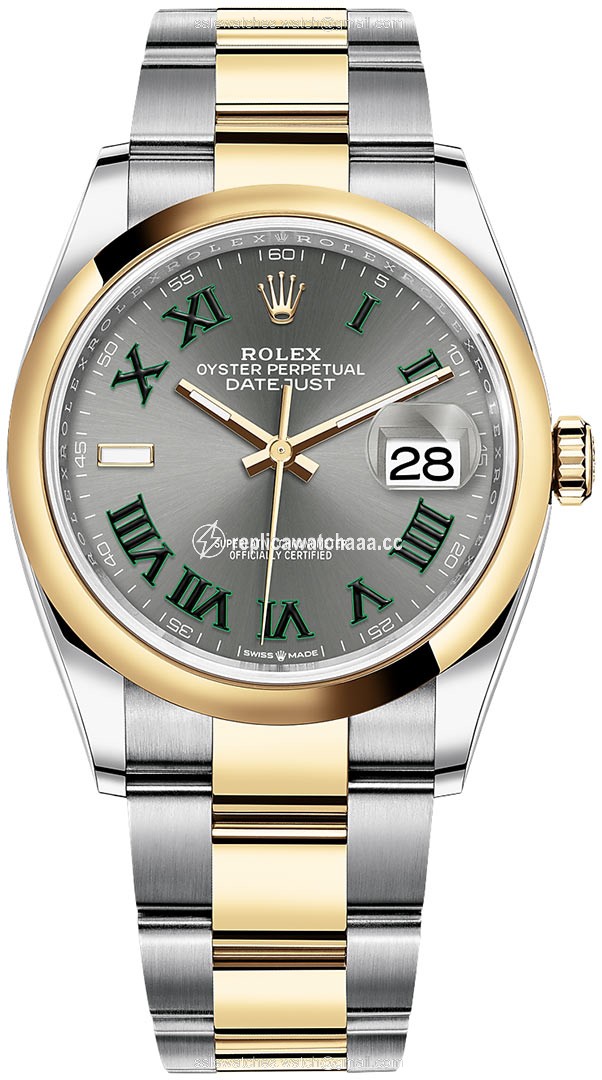 126203 Slate Roman Oyster Wimbledon Rolex Datejust 36mm Stainless Steel and Yellow Gold Ladies Watch 126203 Slate Roman Oyster Wimbledon Rolex Datejust 36mm Stainless Steel and Yellow Gold Ladies Watch