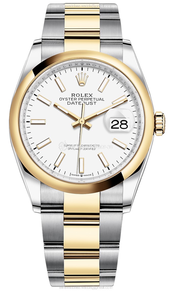 126203 White Index Oyster Rolex Datejust 36mm Stainless Steel and Yellow Gold Ladies Watch 126203 White Index Oyster Rolex Datejust 36mm Stainless Steel and Yellow Gold Ladies Watch