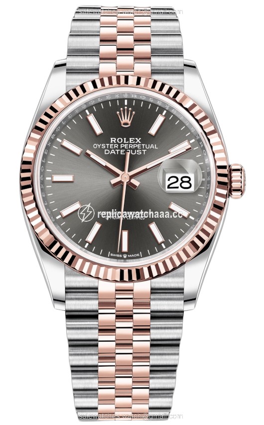 126231 Dark Rhodium Index Jubilee Rolex Datejust 36mm Stainless Steel and Rose Gold Ladies Watch 126231 Dark Rhodium Index Jubilee Rolex Datejust 36mm Stainless Steel and Rose Gold Ladies Watch