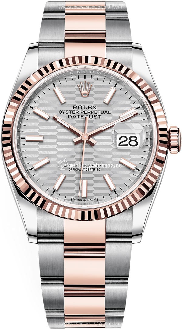 126231 Silver Fluted Oyster Rolex Datejust 36mm Stainless Steel and Rose Gold Ladies Watch 126231 Silver Fluted Oyster Rolex Datejust 36mm Stainless Steel and Rose Gold Ladies Watch