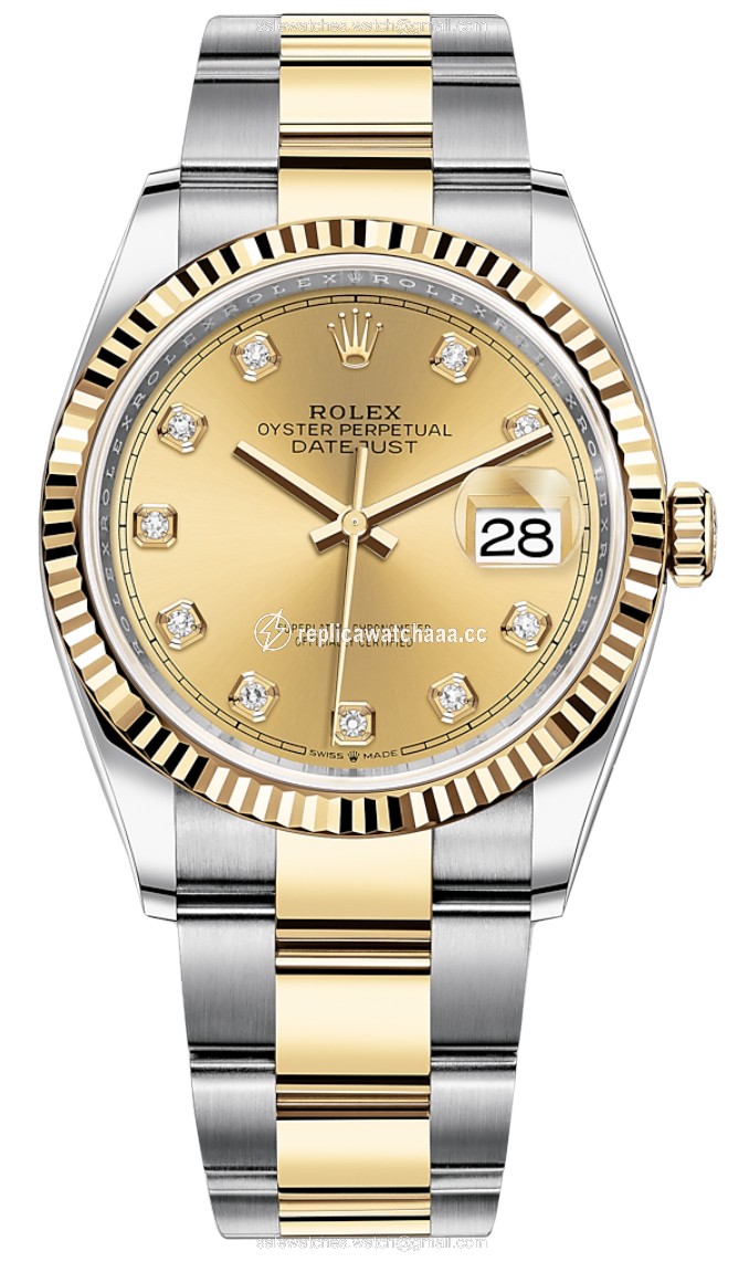126233 Champagne Diamond Oyster Rolex Datejust 36mm Stainless Steel and Yellow Gold Ladies Watch 126233 Champagne Diamond Oyster Rolex Datejust 36mm Stainless Steel and Yellow Gold Ladies Watch