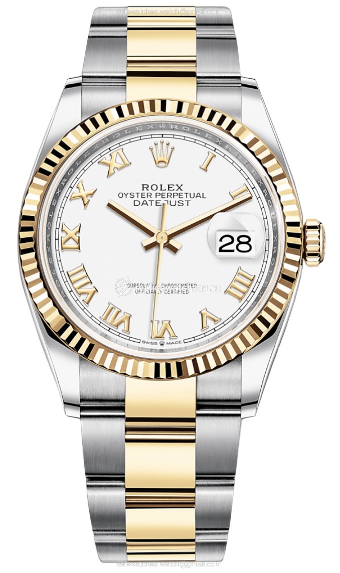126233 White Roman Oyster Rolex Datejust 36mm Stainless Steel and Yellow Gold Ladies Watch 126233 White Roman Oyster Rolex Datejust 36mm Stainless Steel and Yellow Gold Ladies Watch