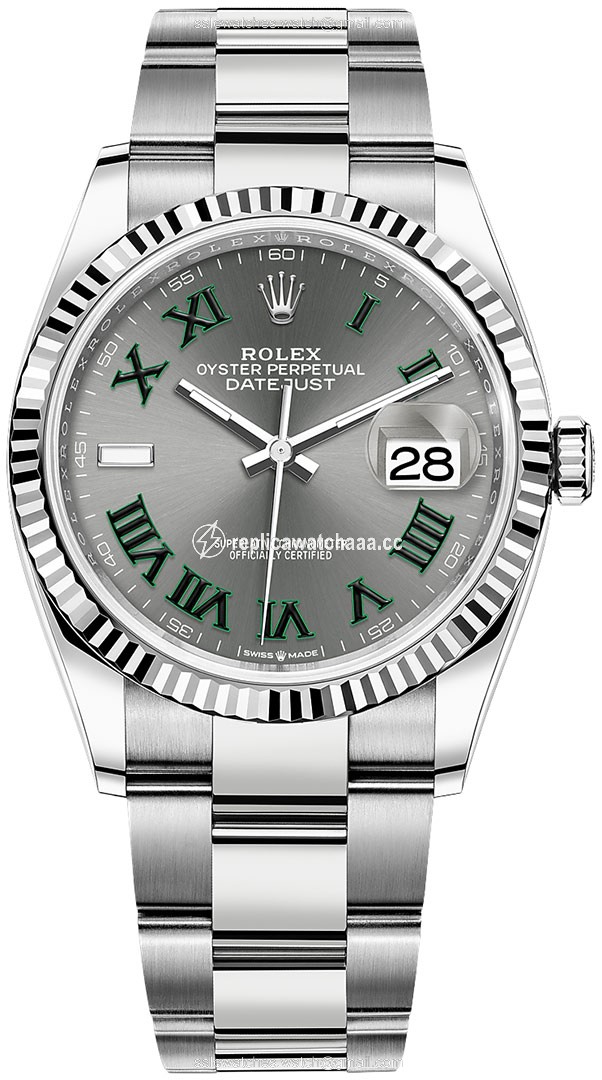 126234 Slate Roman Oyster Wimbledon Rolex Datejust 36mm Stainless Steel Midsize Watch 126234 Slate Roman Oyster Wimbledon Rolex Datejust 36mm Stainless Steel Midsize Watch