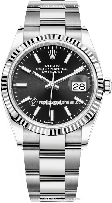 126234 Black Index Oyster Rolex Datejust 36mm Stainless Steel Midsize Watch 126234 Black Index Oyster Rolex Datejust 36mm Stainless Steel Midsize Watch