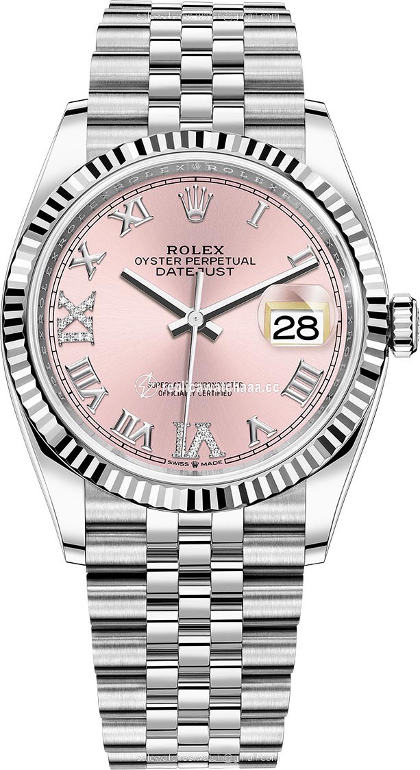 126234 Pink Roman VI IX Jubilee Rolex Datejust 36mm Stainless Steel Midsize Watch 126234 Pink Roman VI IX Jubilee Rolex Datejust 36mm Stainless Steel Midsize Watch