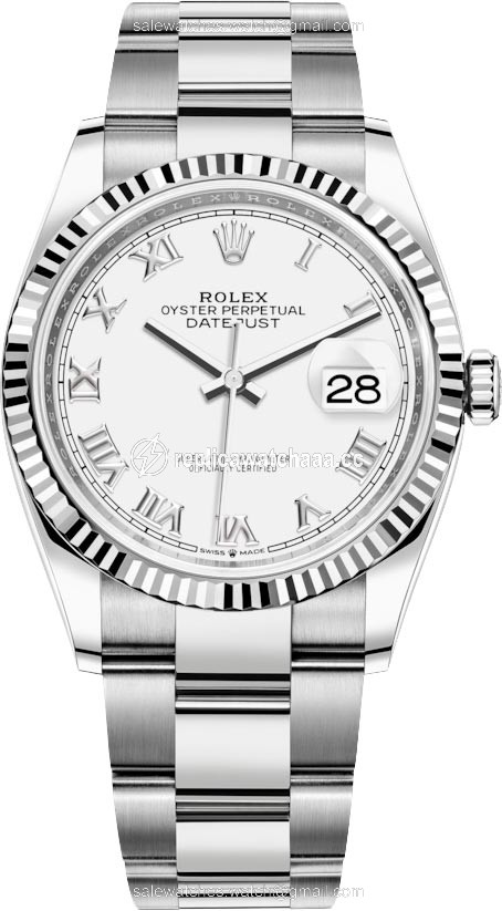 126234 White Roman Oyster Rolex Datejust 36mm Stainless Steel Midsize Watch 126234 White Roman Oyster Rolex Datejust 36mm Stainless Steel Midsize Watch