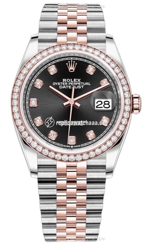 126281RBR Black Diamond Jubilee Rolex Datejust 36mm Stainless Steel and Rose Gold Ladies Watch 126281RBR Black Diamond Jubilee Rolex Datejust 36mm Stainless Steel and Rose Gold Ladies Watch