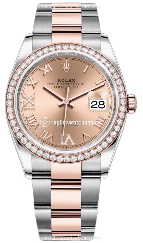126281RBR Rose VI IX Roman Oyster Rolex Datejust 36mm Stainless Steel and Rose Gold Ladies Watch 126281RBR Rose VI IX Roman Oyster Rolex Datejust 36mm Stainless Steel and Rose Gold Ladies Watch