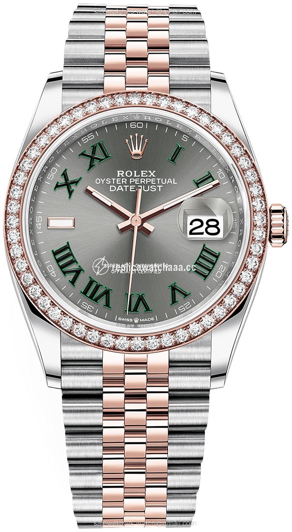 126281RBR Slate Roman Jubilee Wimbledon Rolex Datejust 36mm Stainless Steel and Rose Gold Ladies Watch 126281RBR Slate Roman Jubilee Wimbledon Rolex Datejust 36mm Stainless Steel and Rose Gold Ladies Watch