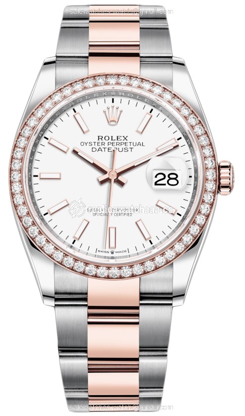 126281RBR White Index Oyster Rolex Datejust 36mm Stainless Steel and Rose Gold Ladies Watch 126281RBR White Index Oyster Rolex Datejust 36mm Stainless Steel and Rose Gold Ladies Watch