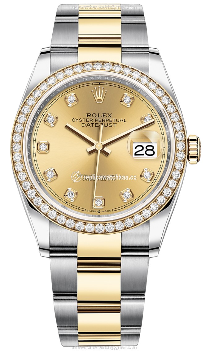 126283RBR Champagne Diamond Oyster Rolex Datejust 36mm Stainless Steel and Yellow Gold Ladies Watch 126283RBR Champagne Diamond Oyster Rolex Datejust 36mm Stainless Steel and Yellow Gold Ladies Watch