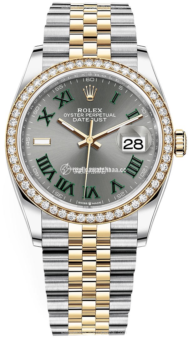 126283RBR Slate Roman Jubilee Wimbledon Rolex Datejust 36mm Stainless Steel and Yellow Gold Ladies Watch 126283RBR Slate Roman Jubilee Wimbledon Rolex Datejust 36mm Stainless Steel and Yellow Gold Ladies Watch