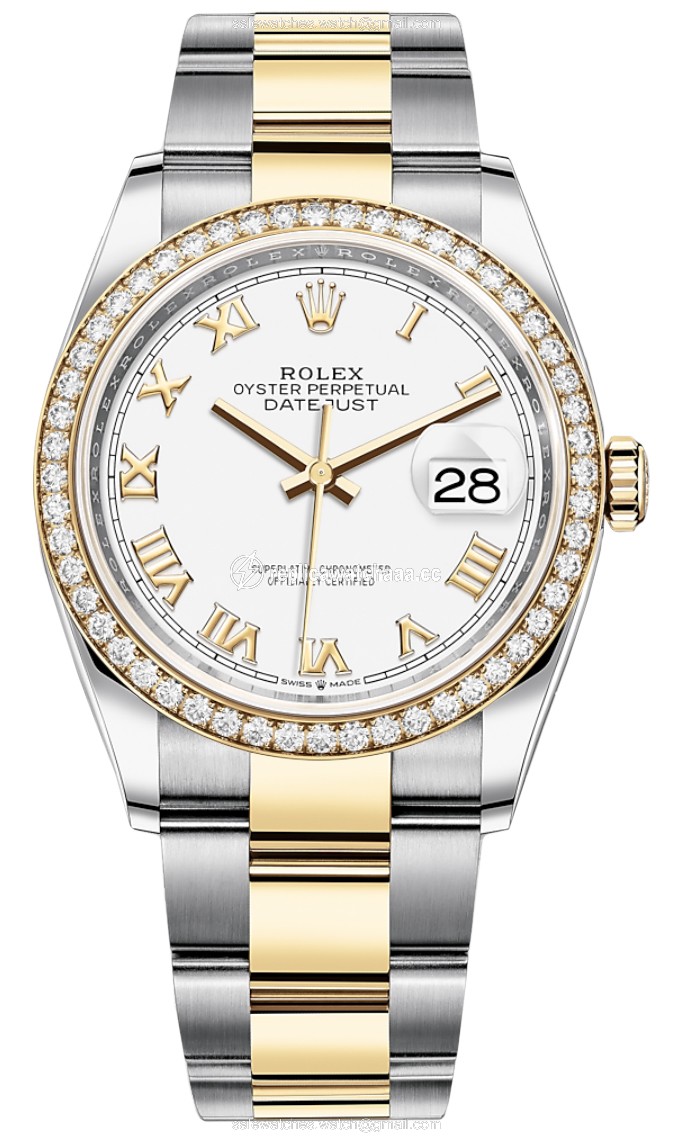 126283RBR White Roman Oyster Rolex Datejust 36mm Stainless Steel and Yellow Gold Ladies Watch 126283RBR White Roman Oyster Rolex Datejust 36mm Stainless Steel and Yellow Gold Ladies Watch