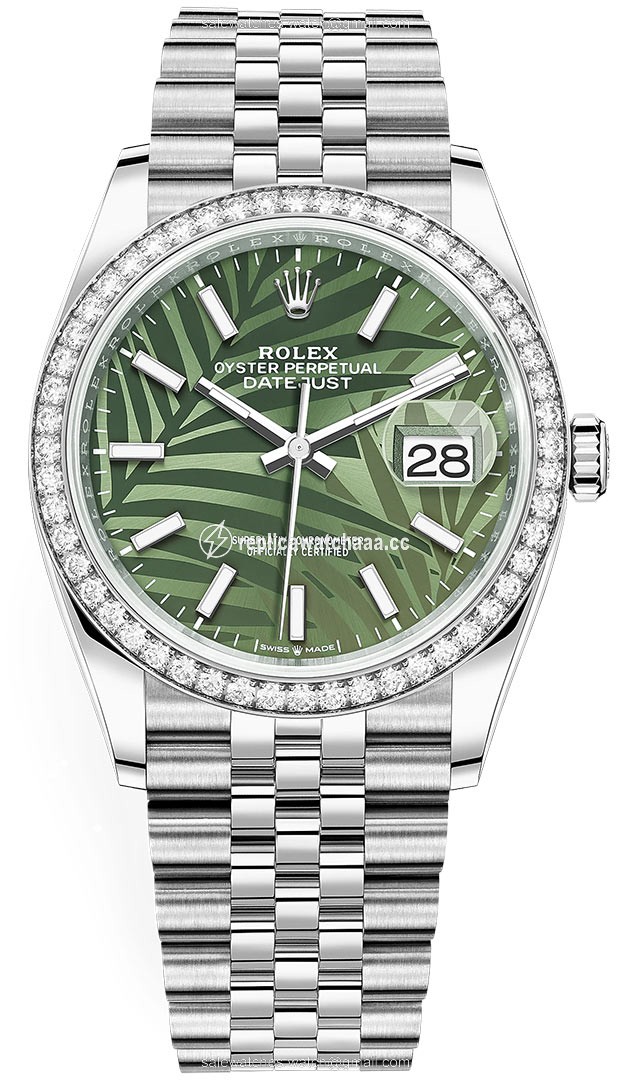 126284rbr Olive Green Palm Jubilee Rolex Datejust 36mm Stainless Steel Midsize Watch 126284rbr Olive Green Palm Jubilee Rolex Datejust 36mm Stainless Steel Midsize Watch