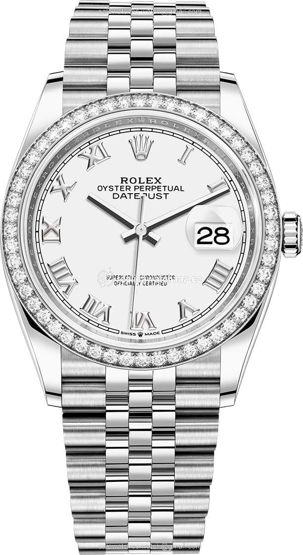 126284rbr White Roman Jubilee Rolex Datejust 36mm Stainless Steel Midsize Watch 126284rbr White Roman Jubilee Rolex Datejust 36mm Stainless Steel Midsize Watch