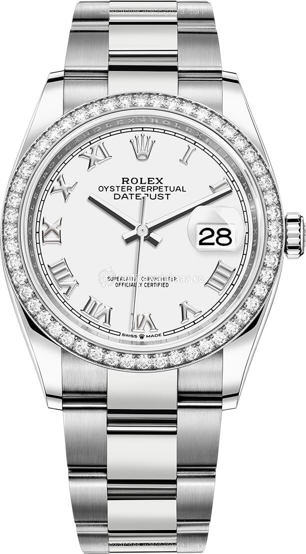 126284rbr White Roman Oyster Rolex Datejust 36mm Stainless Steel Midsize Watch 126284rbr White Roman Oyster Rolex Datejust 36mm Stainless Steel Midsize Watch