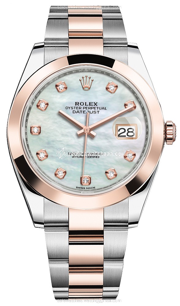 126301 MOP Diamond Oyster Rolex Datejust 41mm Steel and Everose Gold Mens Watch 126301 MOP Diamond Oyster Rolex Datejust 41mm Steel and Everose Gold Mens Watch