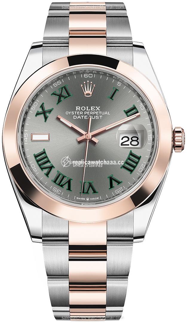 126301 Slate Roman Oyster Wimbledon Rolex Datejust 41mm Steel and Everose Gold Mens Watch 126301 Slate Roman Oyster Wimbledon Rolex Datejust 41mm Steel and Everose Gold Mens Watch