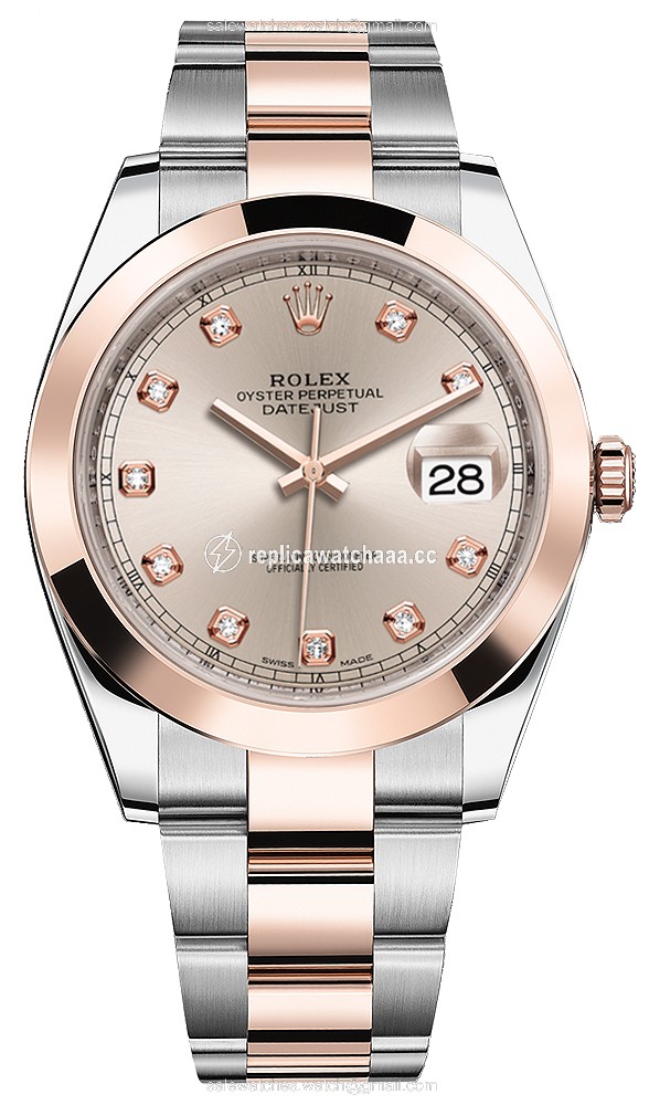 126301 Sundust Diamond Oyster Rolex Datejust 41mm Stainless Steel and Everose Gold Mens Watch 126301 Sundust Diamond Oyster Rolex Datejust 41mm Stainless Steel and Everose Gold Mens Watch