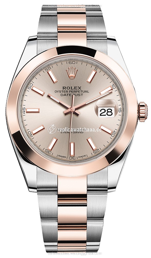 126301 Sundust Index Oyster Rolex Datejust 41mm Stainless Steel and Everose Gold Mens Watch 126301 Sundust Index Oyster Rolex Datejust 41mm Stainless Steel and Everose Gold Mens Watch