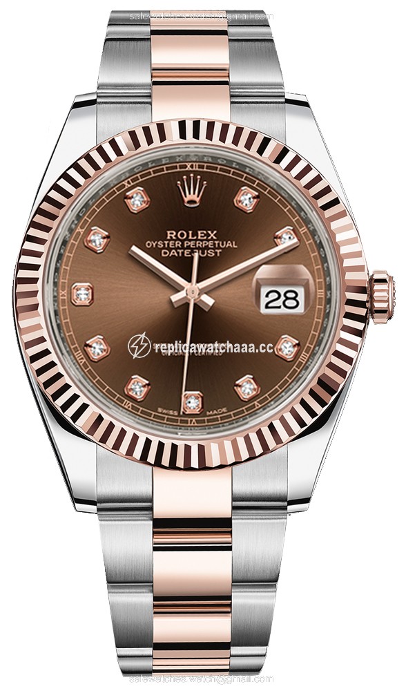 126331 Chocolate Diamond Oyster Rolex Datejust 41mm Stainless Steel and Everose Gold Mens Watch 126331 Chocolate Diamond Oyster Rolex Datejust 41mm Stainless Steel and Everose Gold Mens Watch