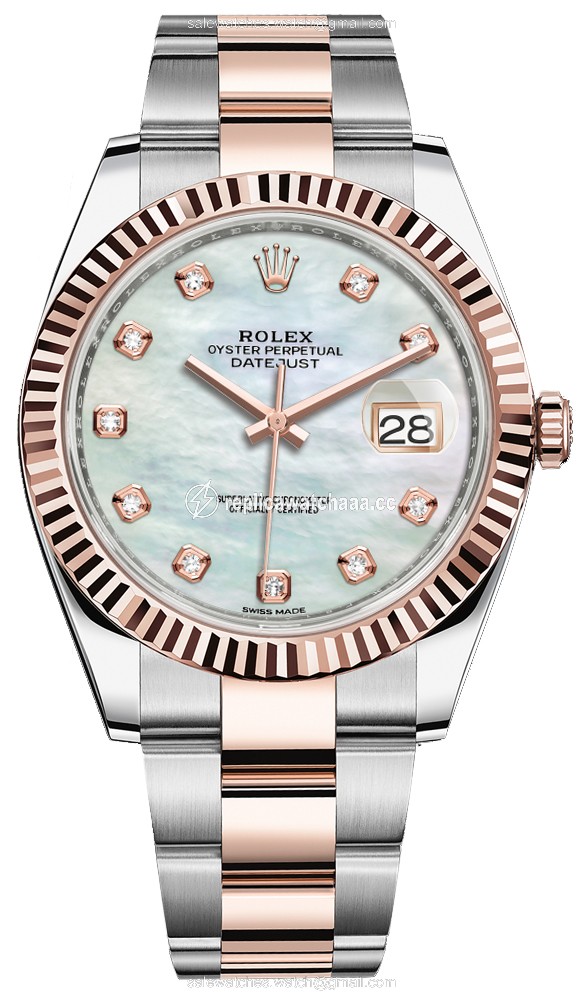 126331 MOP Diamond Oyster Rolex Datejust 41mm Steel and Everose Gold Mens Watch 126331 MOP Diamond Oyster Rolex Datejust 41mm Steel and Everose Gold Mens Watch