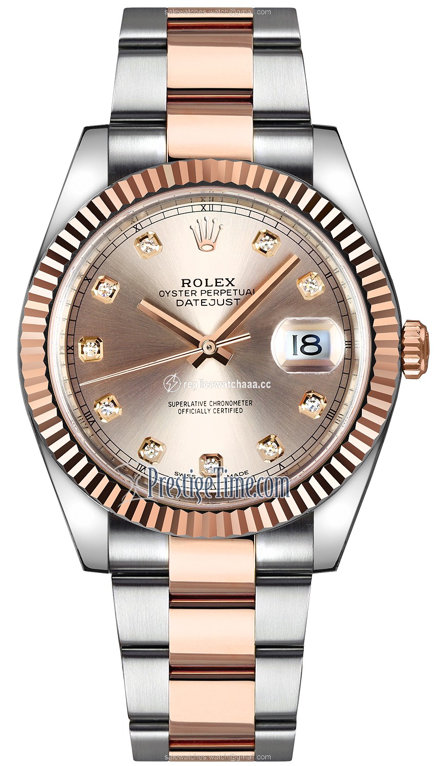 126331 Sundust Diamond Oyster Rolex Datejust 41mm Stainless Steel and Everose Gold Mens Watch 126331 Sundust Diamond Oyster Rolex Datejust 41mm Stainless Steel and Everose Gold Mens Watch