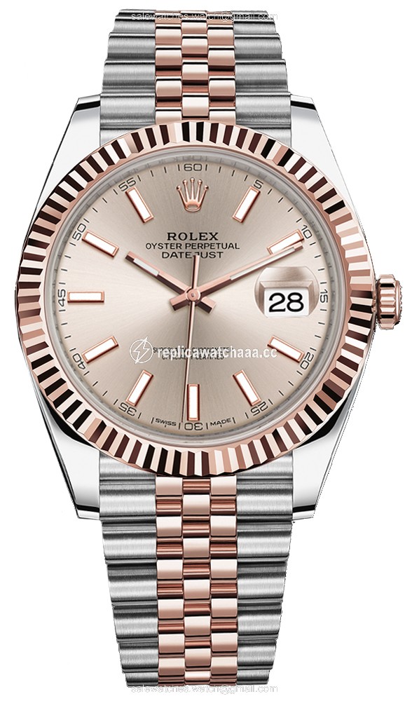 126331 Sundust Index Jubilee Rolex Datejust 41mm Stainless Steel and Everose Gold Mens Watch 126331 Sundust Index Jubilee Rolex Datejust 41mm Stainless Steel and Everose Gold Mens Watch