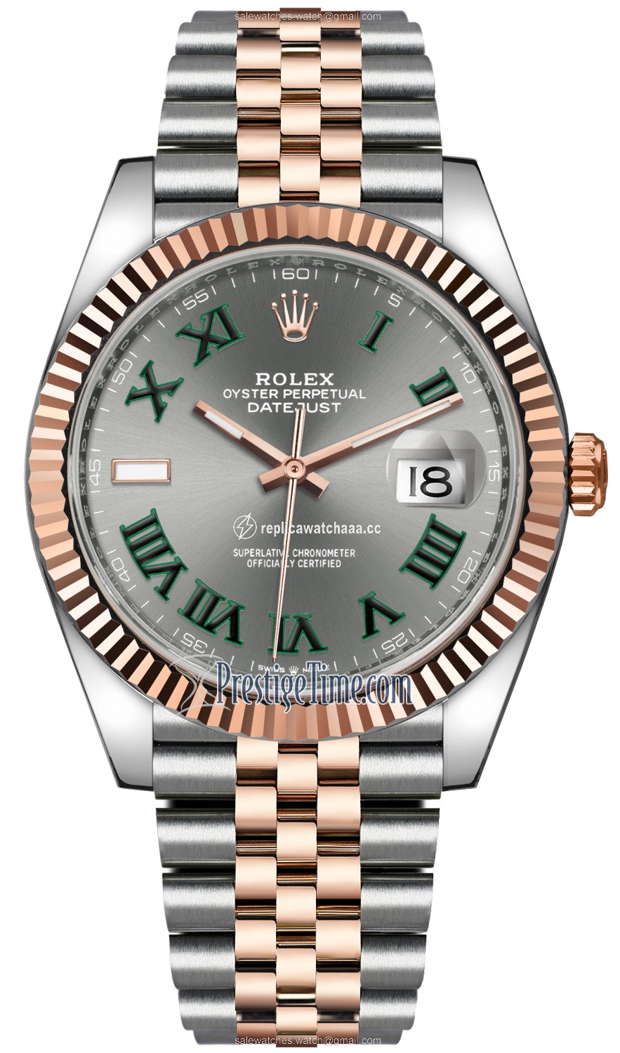 126331 Slate Roman Jubilee Wimbledon Rolex Datejust 41mm Steel and Everose Gold Mens Watch 126331 Slate Roman Jubilee Wimbledon Rolex Datejust 41mm Steel and Everose Gold Mens Watch