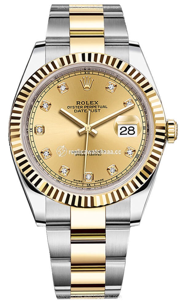 126333 Champagne Diamond Oyster Rolex Datejust 41mm Stainless Steel and Yellow Gold Mens Watch 126333 Champagne Diamond Oyster Rolex Datejust 41mm Stainless Steel and Yellow Gold Mens Watch
